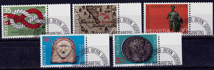 SWITZERLAND 1986, 11 Feb. ANNIVERSARIES, set, CTO, CV +/-R ?? view scans