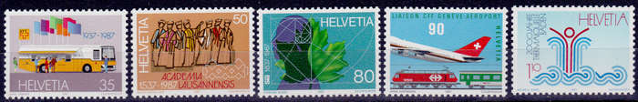 SWITZERLAND 1987, 10 March. ANNIVERSARIES, set, MNH, CV +/-R 70.00 view scans