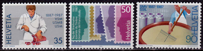 SWITZERLAND 1987, 4 Sept. ANNIVERSARIES, set, MNH, CV +/-R 40.00 view scans