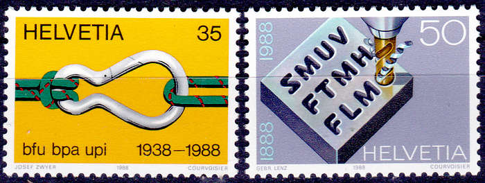 SWITZERLAND 1988, 13 Sept. ANNIVERSARIES, set, MNH, CV +/-R 20.00 view scans