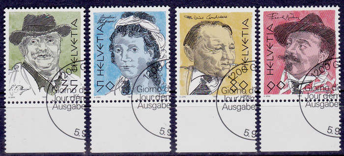 SWITZERLAND 1990, 5 Sept. PORTRAITS, set, CTO, CV +/-R ?? view scans