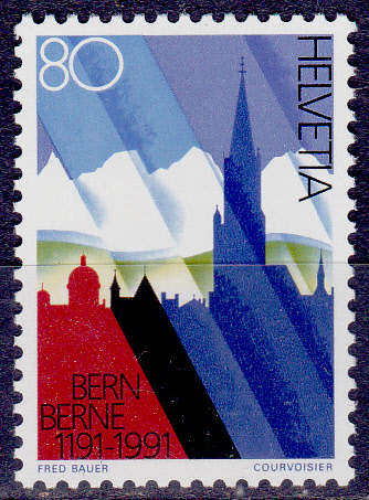SWITZERLAND 1991, 22 Feb. 800th ANNIV OF BERN, single, MNH, CV +/-R 15.00 view scans