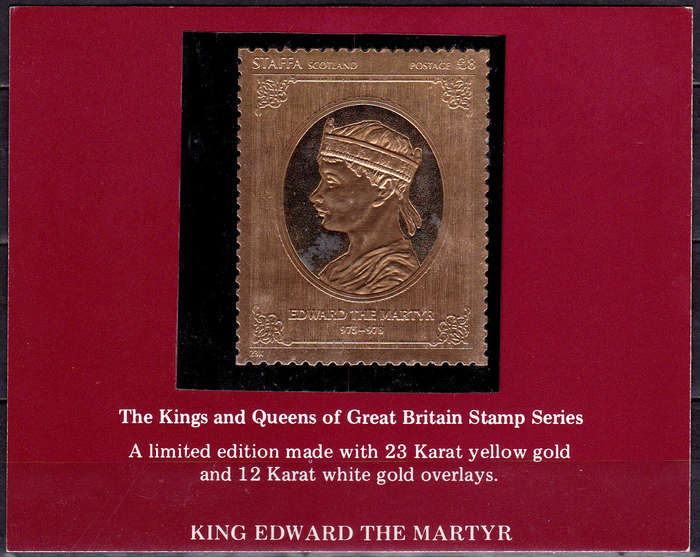 ENGLAND 1977 KINGS and QUEENS GB STAMP SERIES, Gold foil, MNH, CV +/-R ?? view scans