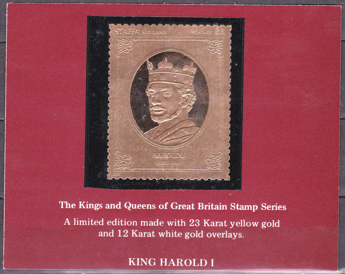 ENGLAND 1977 KINGS and QUEENS GB STAMP SERIES, Gold foil, MNH, CV +/-R ?? view scans