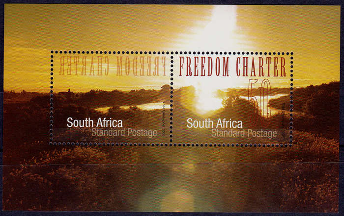 RSA 2005, 24 June. 50th ANNIV OF FREEDOM CHARTER, minisheet, MNH, CV R 50.00 view scans