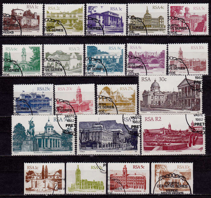 RSA 1982, 15 July. 4th DEFINITIVE ISSUE SA ARCHITECTURE, set, CTO, CV R ?? view scans