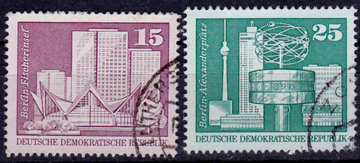 GERMANY DDR 1973, 13 June. BERLIN BUILDINGS, set, UH, CV+/- R 10.00 view scans