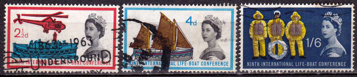 ENGLAND 1963, 31 May. 9th ANNIV LIFEBOAT UNDER SAIL, set, UH, CV +/-R 65.00 view scans
