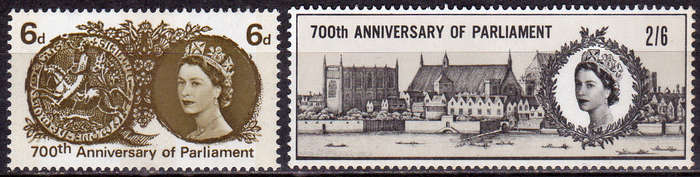 ENGLAND 1965, 19 July. 700th ANNIV SIMON de MONTFORD, set, MNH, CV +/-R 25.00 view scans