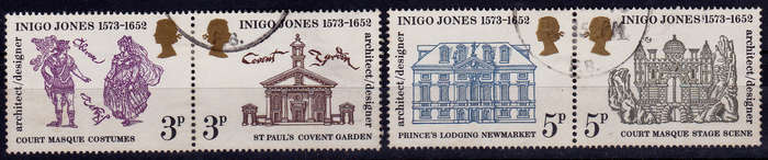 ENGLAND 1973, 15 Aug. 400th ANNIV BIRTH INIGO JONES, set, UH, CV +/-R 30.00 view scans