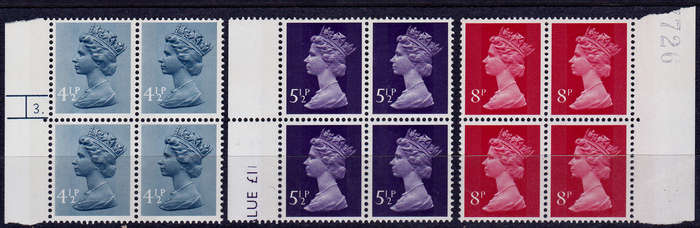 ENGLAND 1973, 24 Aug. QUEEN ELIZABETH II, set blocks, MNH, CV +/-R 90.00 view scans