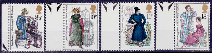 ENGLAND 1975, 22 Oct. 200th ANNIV BIRTH J AUSTEN, set, MNH, CV +/-R 35.00 view scans