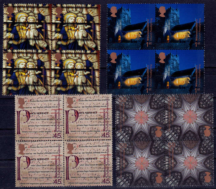 ENGLAND 2000, 7 Nov. SPIRIT AND FAITH, set blocks, MNH, CV+/- R 440.00 view scans