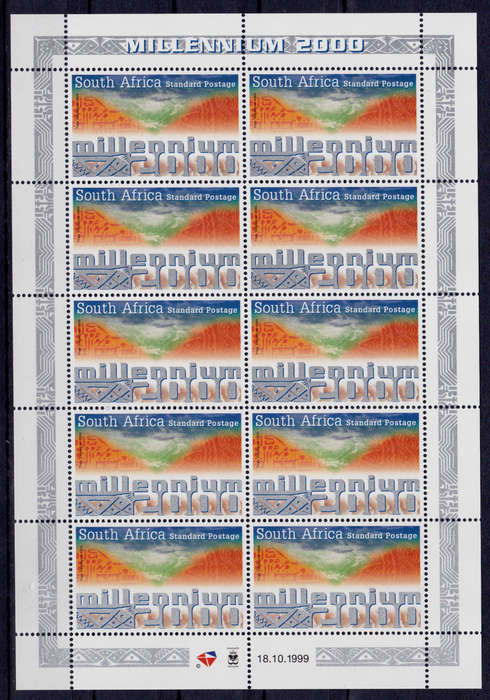 RSA 2000, 1 Jan. MILLENNIUM 2000, single sheetlet, MNH, CV R 150.00, view scans