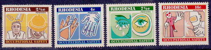 RHODESIA 1975, 15 Oct. OCCUPATIONAL SAFETY, set, MNH, CV R 33.00, view scans