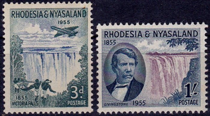 RHODESIA and NYASALAND 1955, 15 June. VICTORIA FALLS, set, MNH, CV R 23.00 view scans