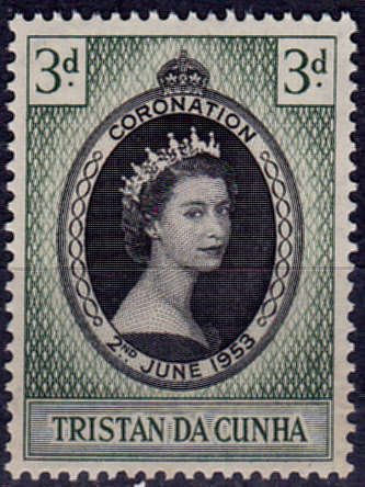 TRISTAN DA CUNHA 1953, 2 June. CORONATION of QEII, single, MNH, CV +/-R 20.00, view scans