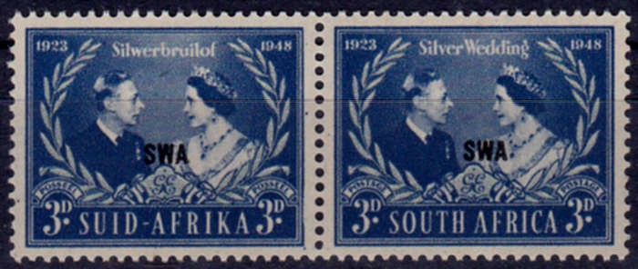 SWA 1948, 26 April. SILVER WEDDING of KGVI, single, MNH, CV R 20.00 view scans