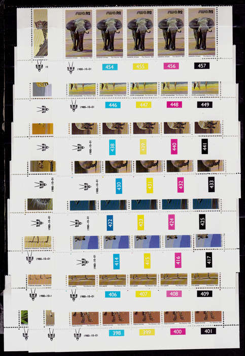 SWA 1980, 1 Oct. 3rd DECIMAL DEFINITIVE ISSUE, set controls, MNH, CV R 59.00 view scans