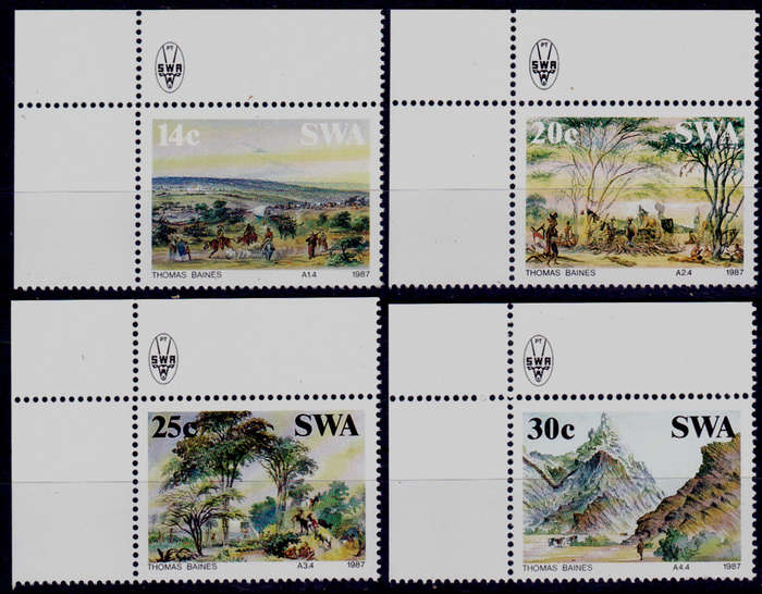 SWA 1987, 19 Feb. PAINTINGS by THOMAS BAINES, set, MNH, CV R 10.00 view scans