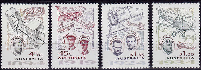 AUSTRALIA, 1994. Pioneers of fIying. Full set