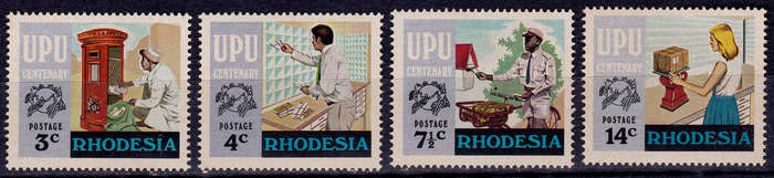 RHODESIA 1974, 20 Nov. UNIVERSAL POSTAL UNION, set, MNH, CV R 35.00, view scans
