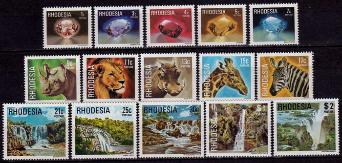 RHODESIA 1978, 16 Aug. 4th DEFINITIVE ISSUE, WATERFALLS, set, MNH, CV R 20.00, view scans