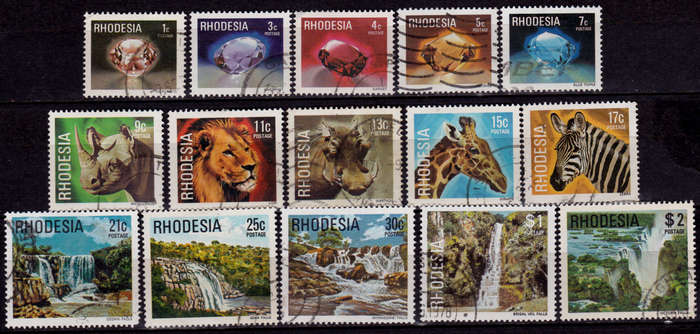 RHODESIA 1978, 16 Aug. 4th DEFINITIVE ISSUE, WATERFALLS, set, UH, CV R 15.00, view scans