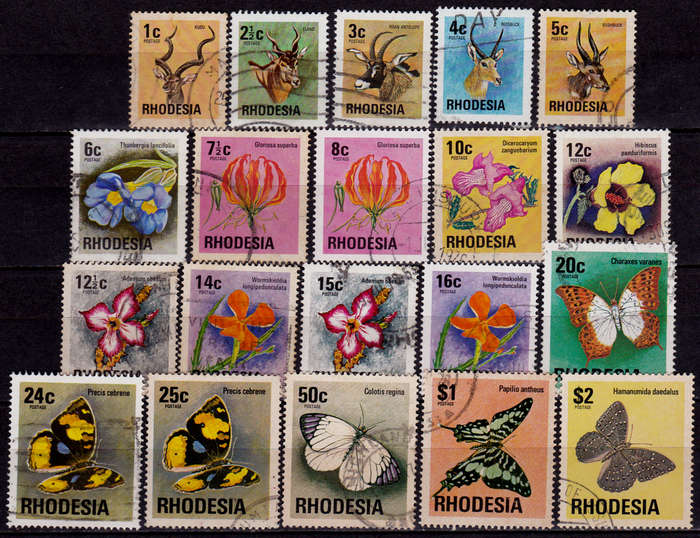 RHODESIA 1974, 14 Aug-1 July 1976. DEFINITIVE ISSUE, set, UH, CV R 61.00, view scans