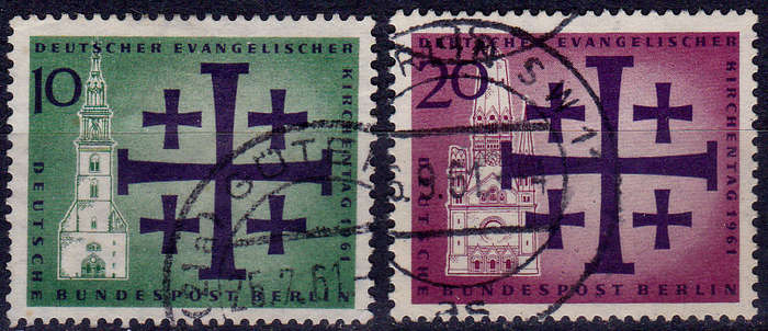 GERMANY BERLIN 1961, 19 July. EVANGELICAL CHURCH DAY, set, UH, CV +/-R 10.00 view scans
