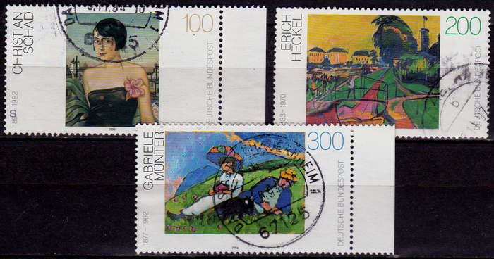 GERMANY 1994, 11 Aug. GERMAN PAINTINGS of 20TH CENTURY, set, UH, CV+/- R 85.00 view scans