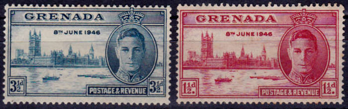 GRENADA 1946, 25 Sept. VICTORY, set, MH CV +/-R 10.00 view scans