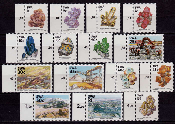 SWA 1989, 16 Nov. FOURTH DECIMAL DEFINITIVE ISSUE, set, MNH, CV R 29.00 view scans