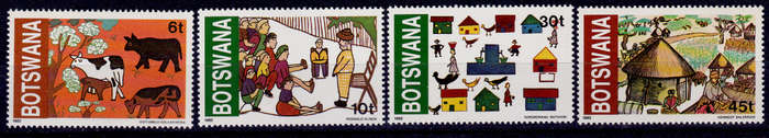 BOTSWANA 1982, 15 Feb. CHILDRENS ART, set, MNH, CV +/-R 95.00 view scans