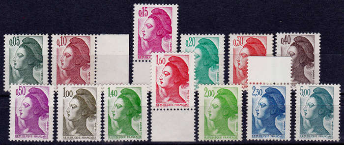FRANCE 1982, 4 Jan. LIBERTY, set, MNH, CV +/-R 140.00 view scans