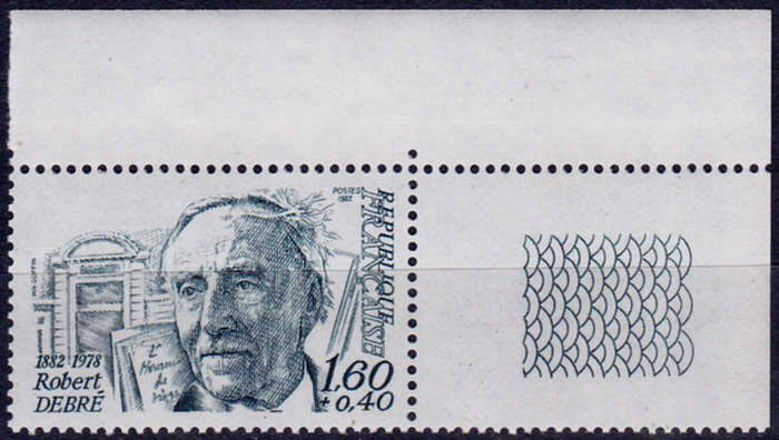 FRANCE 1982, 15 May. 100th ANNIV BIRTH ROBERT DEBRE, single, MNH, CV +/-R 20.00 view scans