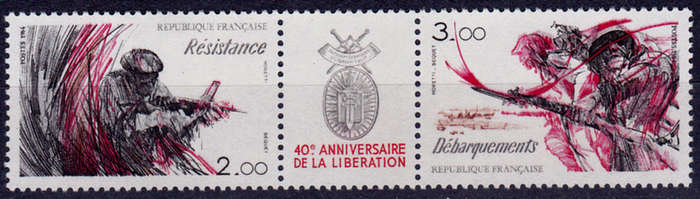 FRANCE 1984, 8 May. 40th ANNIV of LIBERATION, set, MNH, CV +/-R 50.00 view scans