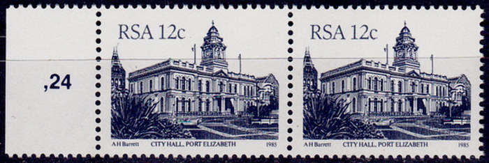 RSA 1985, 1 April. ADDITIONAL VALUE DEFINITIVE ISSUE, single pair, MNH, CV R 2.00 view scans