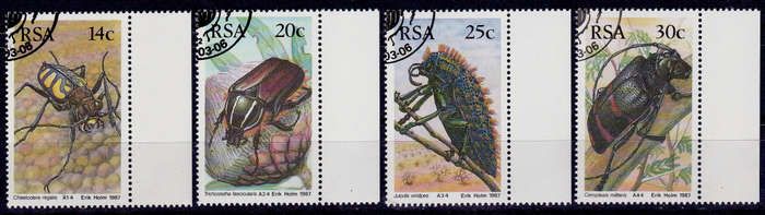 RSA 1987, 6 March. SA BEETLES, set controls, CTO, CV R ?? view scans