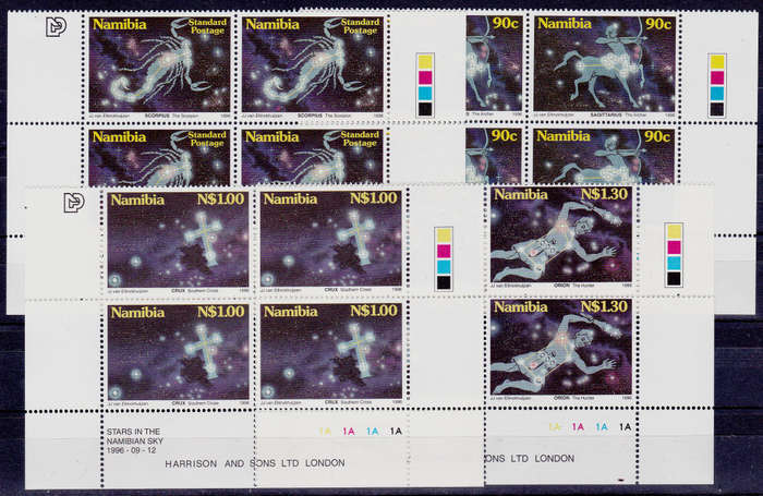 NAMIBIA 1996, 12 Sept. STARS IN NAMIBIAN SKY, set controls, MNH,  CV R 80.00 view scans