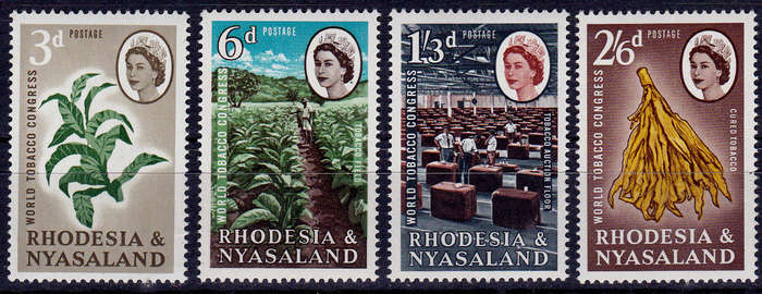 RHODESIA and NYASALAND 1963, 18 Feb. WORLD TOBACCO CONGRESS, set, MNH CV R 63.00 view scans