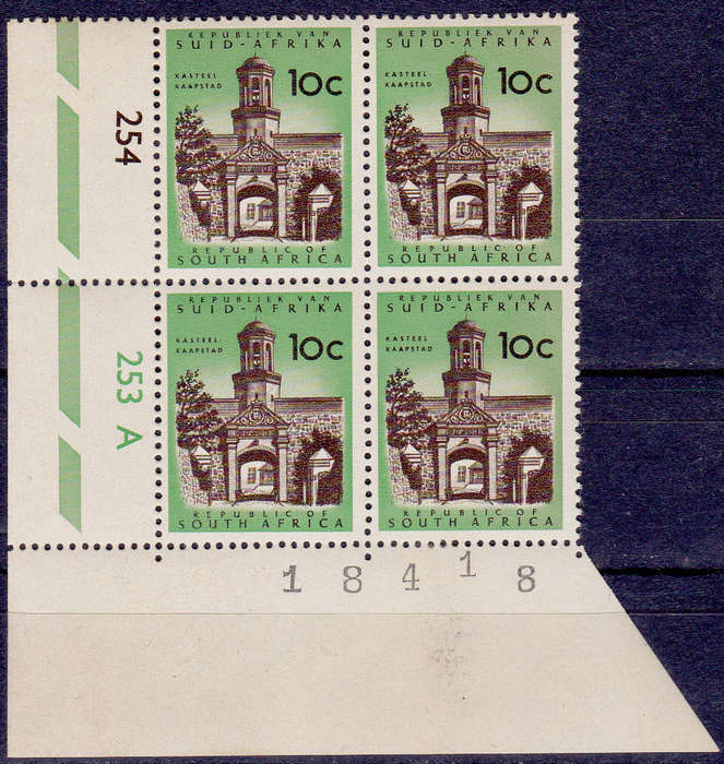 RSA 1968, 10 June. DEFINITIVE ISSUE, 10c control block A, MNH, CV R 180.00 view scans