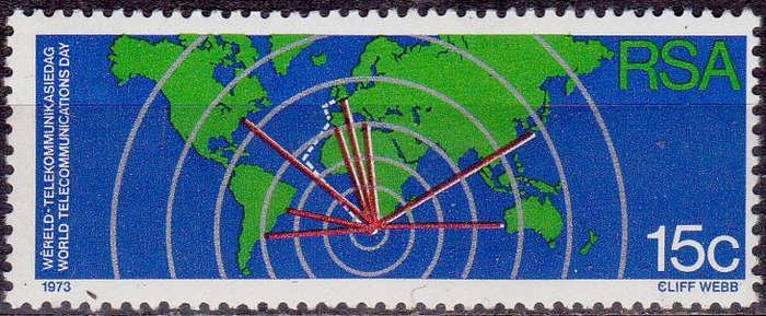 RSA 1973, 24 Oct. WORLD COMMUNICATIONS DAY, single, MNH, CV R 25.00, view scans.
