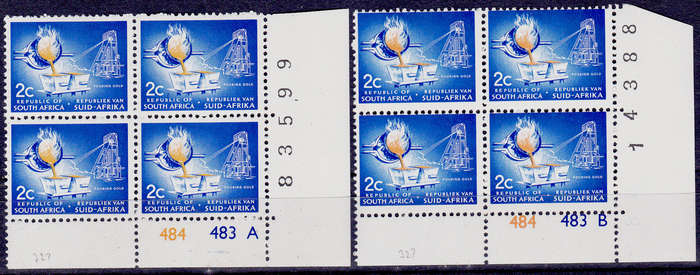 RSA 1972, Nov. DEFINITIVE ISSUE, 2c controls A B, MNH, CV R 16.00 view scans