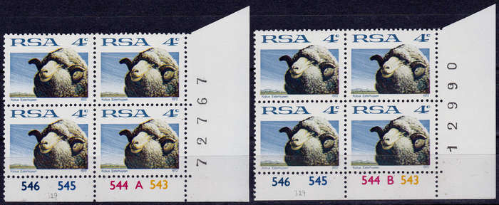 RSA 1973, 1 Oct. DEFINITIVE ISSUE, 4c controls A B, MNH, CV R 20.00 view scans