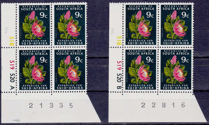 RSA 1973, June. DEFINITIVE ISSUE, 9c controls A B, MNH, CV R 280.00 view scans