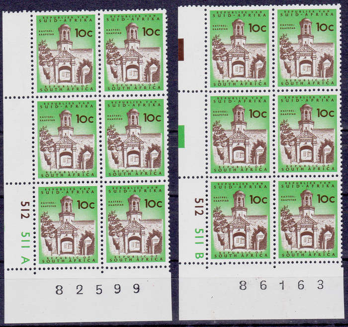RSA 1974, 22 July. DEFINITIVE ISSUE, 10c controls A + B, MNH, CV R 180.00 view scans
