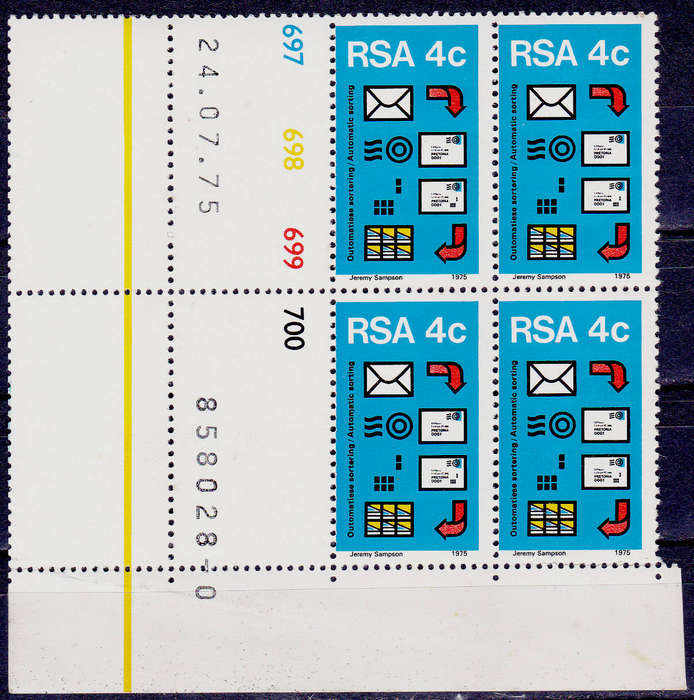 RSA, 1975. Postal mechanization. Control