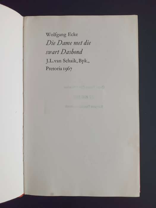 Die dame met die swart Dashond / Wolfgang Ecke
