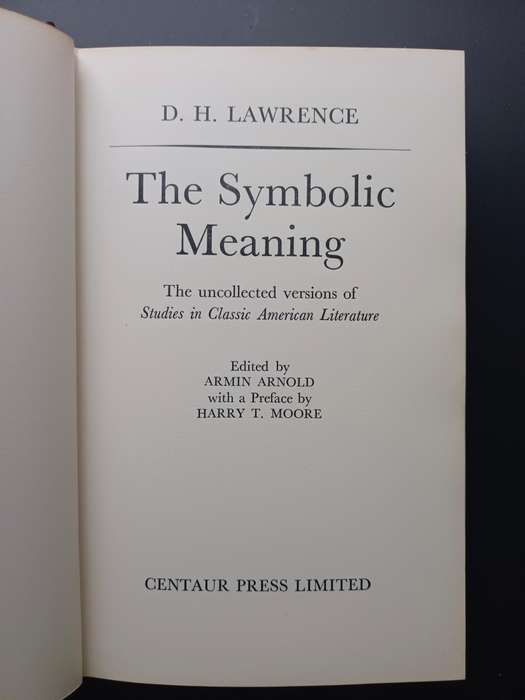 The Symbolic Meaning / DH Lawrence